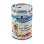 Landfleisch Hund Nassfutter Senior Rind mit Reis und Kartoffeln ohne Gluten 400g