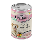Landfleisch Hund Nassfutter Geflügel mit lachs ohne Gluten 400g
