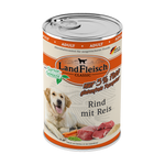 Landfleisch Hund Nassfutter Rind mit Reis extra mager ohne Gluten 400g