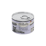 Landfleisch Katzenfutter Nassfutter Rind und Pute mit Shrimps Pastete 195g