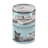 Landfleisch Katzenfutter Nassfutter Geflügel mit Krabben Schlemmertopf 400g