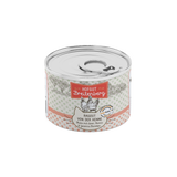 Dose Katzenfutter von Hofgut Breitenberg. Sorte Ragout von der Henne mit Huhn, Leber, Kürbis und Julienne-Karotten.