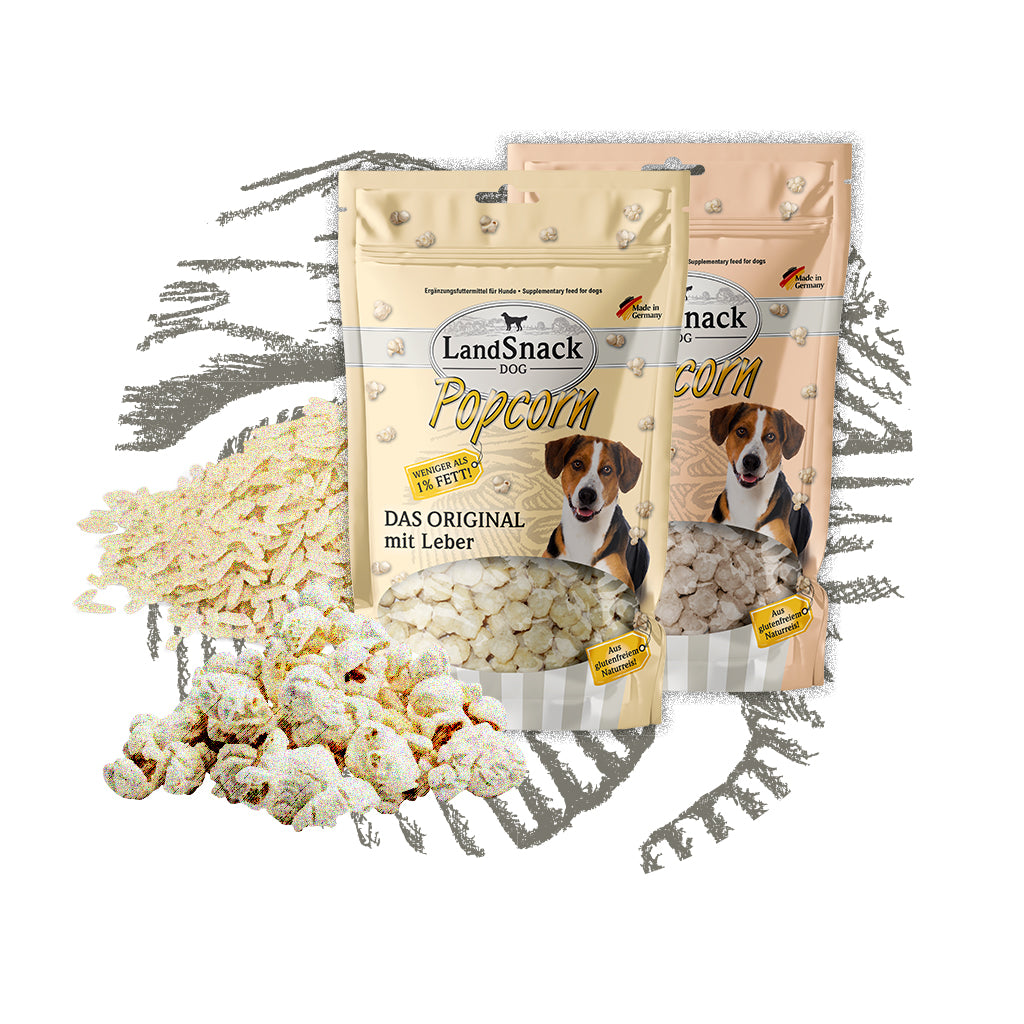 Landfleisch Popcorn Snacks für Hunde