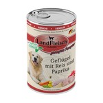 Landfleisch Hund Nassfutter Senior Geflügel mit Reis und Paprika ohne Gluten 400g