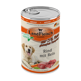 Landfleisch Hund Nassfutter Rind mit Reis extra mager ohne Gluten 400g 