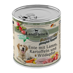 Landfleisch Hund Nassfutter Ente mit Lamm, Kartoffeln und Wildapfel ohne Gluten 800g 