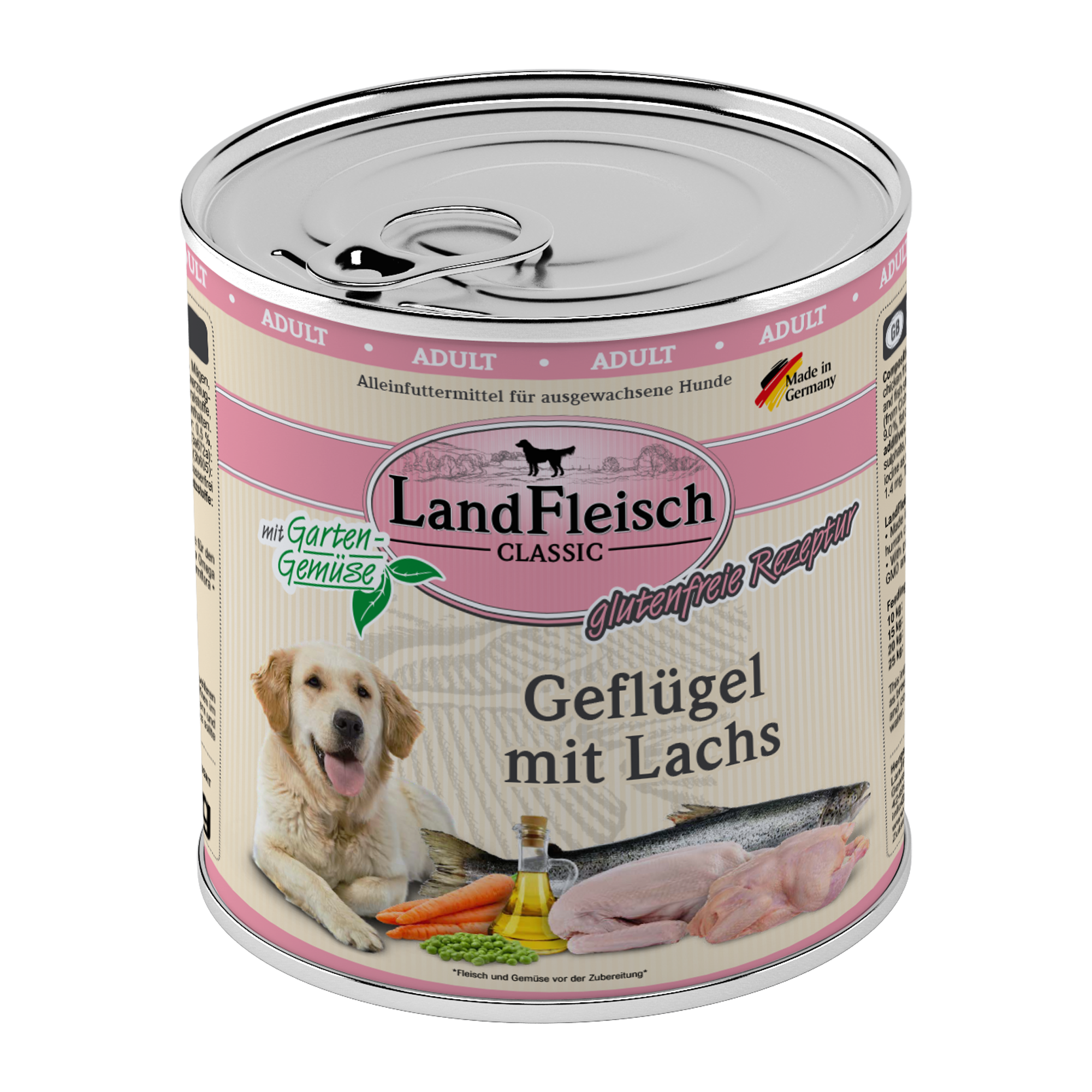 LandFleisch Dog Classic Geflügel mit Lachs und Gartengemüse