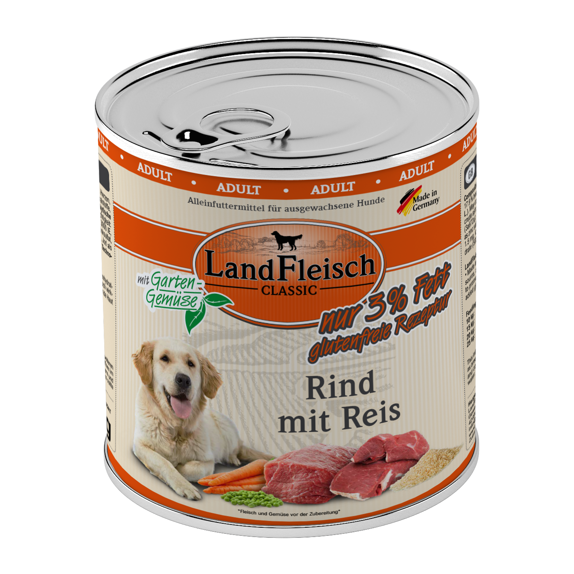 LandFleisch Dog Classic Rind mit Reis und Gartengemüse extra mager