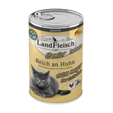 Landfleisch Katzenfutter Nassfutter Senior Reich an Huhn extra mager 400g Dose