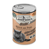 Landfleisch Katzenfutter Nassfutter Senior Reich an Pute extra mager 400g Dose